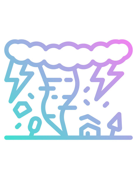 Blitz und Regenvektorsymbol - Vektor, Bild