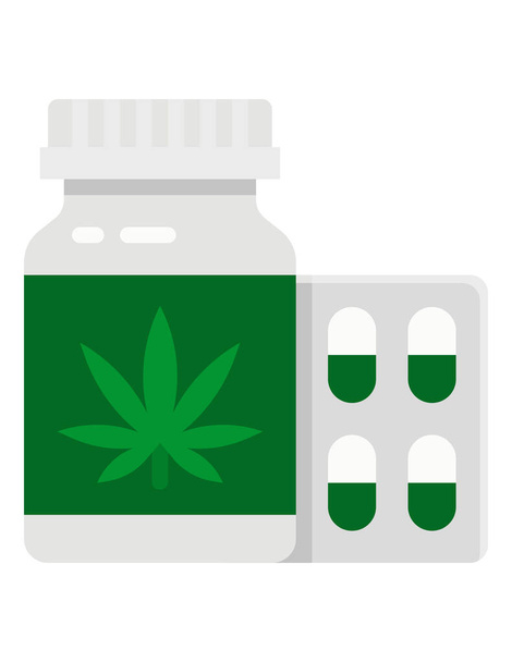medical marijuana bottle vector - Vector, Image