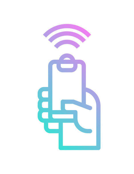 signal wifi sur smartphone isolé sur fond blanc - Vecteur, image