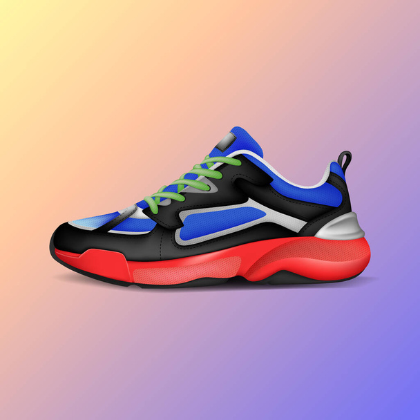 Realistyczne sportowe buty do biegania do treningu i fitness - Wektor, obraz