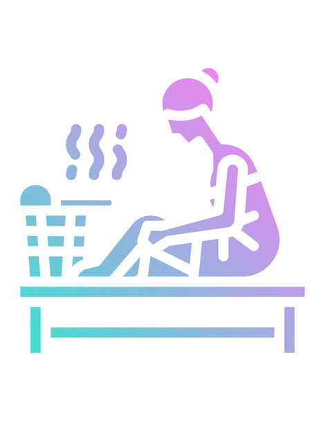 mujer relajarse en el spa sobre fondo blanco - Vector, Imagen