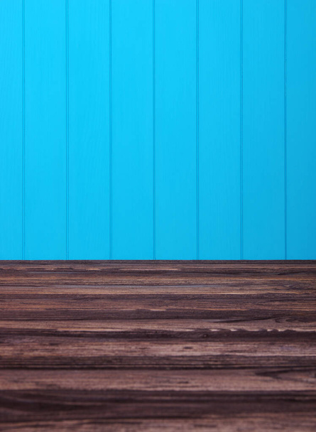 Wood texture. Background blue planks - Foto, Bild