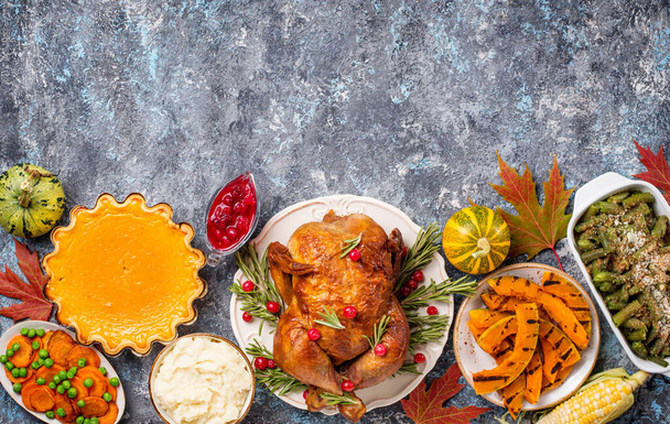 Thanksgiving Day traditioneel feestelijk diner - Foto, afbeelding