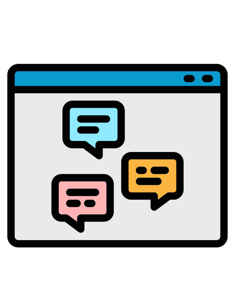 chat icon on white background - Vector, Image