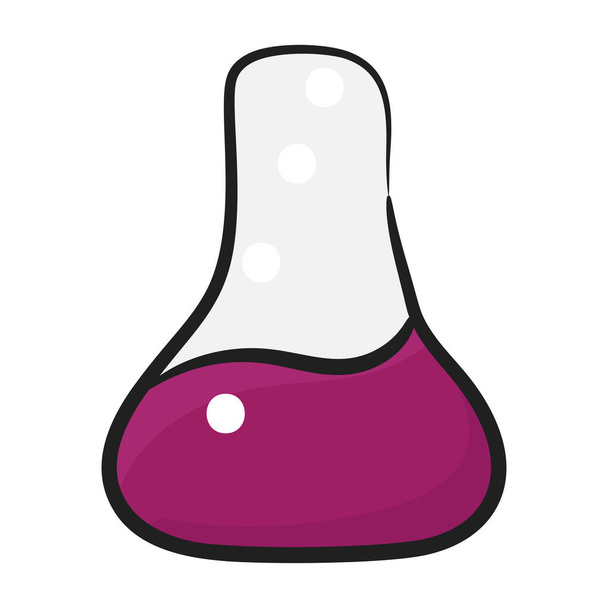 Chemical flask with test tube, concept of flask chemistry icon - Вектор, зображення
