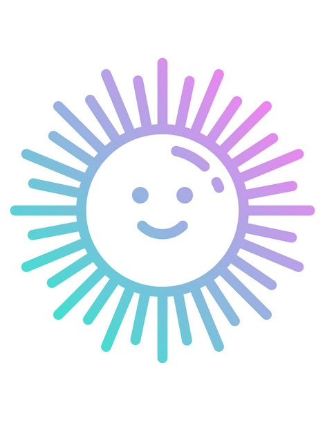 幸せな顔の太陽のアイコンベクトルイラスト - ベクター画像