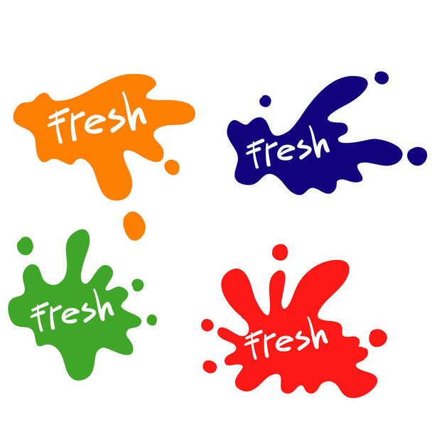 kézzel húzott doodle juice friss címke gyümölcs ikon színes vektor - Vektor, kép