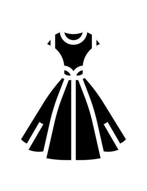 vetor preto e branco ilustração de vestido de moda feminina - Vetor, Imagem