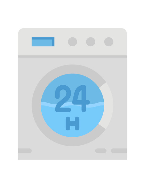 白地に隔離されたシンプルなスタイルで洗濯機のアイコン。家電製品のシンボルベクトルイラスト. - ベクター画像
