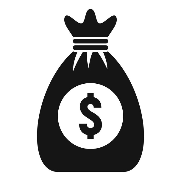 Crowdfunding money bag icon, simple style - Вектор,изображение