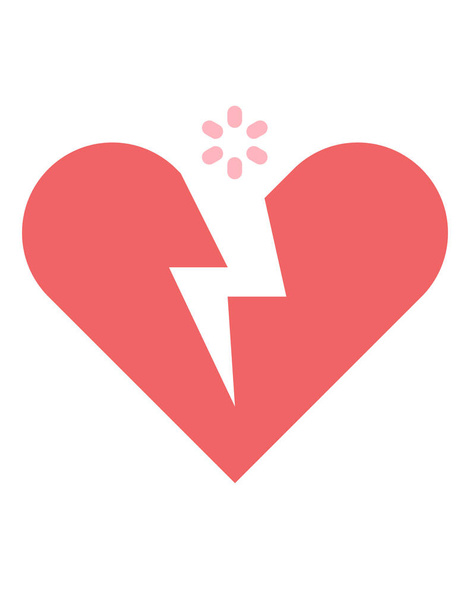 broken heart icon, vector illustration - Vector, Image