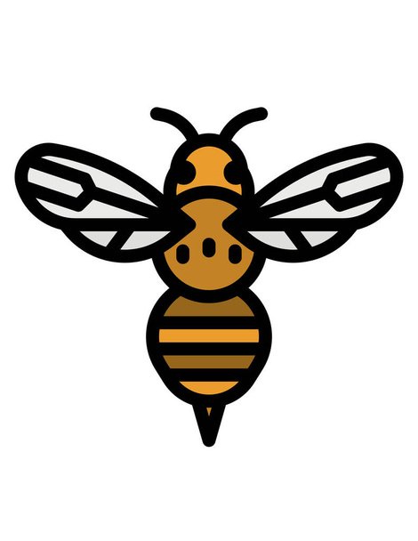 icono de abeja en estilo negro aislado sobre fondo blanco. insecto símbolo vector ilustración. - Vector, Imagen