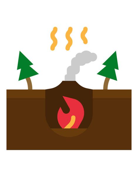 cartoon vector illustration of a burning pipe - Vector, Image