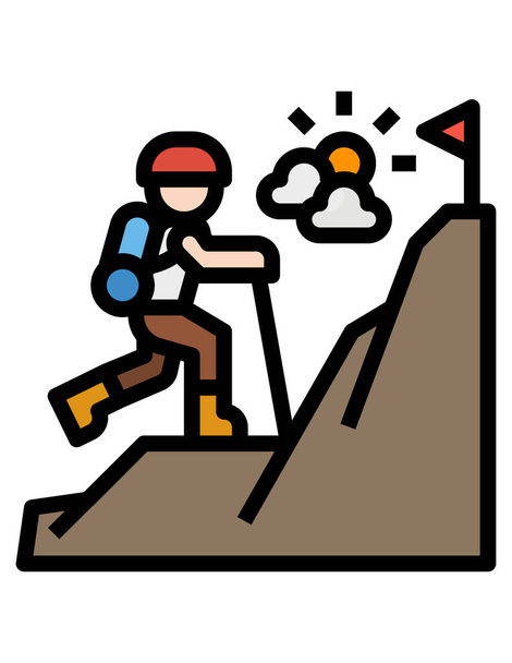 ilustração vetorial de um homem subir na montanha  - Vetor, Imagem