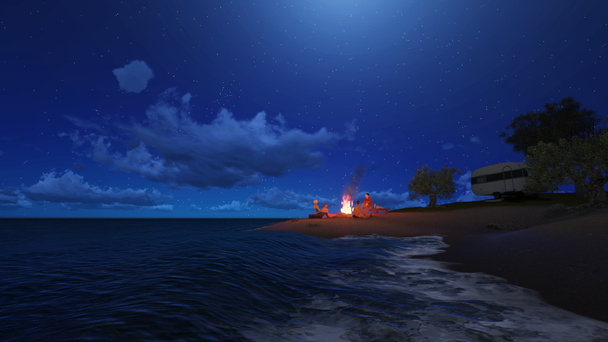 Soirée nocturne sur la plage
 - Photo, image