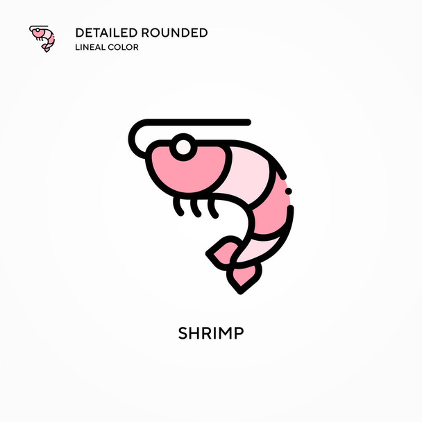 Shrimp vector icon. Modern vector illustration concepts. Easy to edit and customize. - Vector, Image