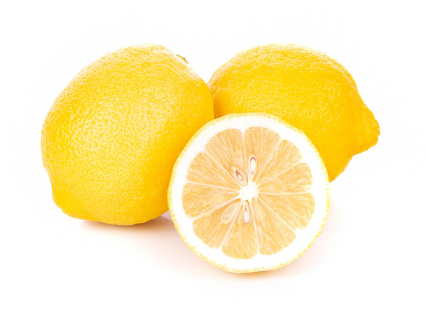 Fresh lemon isolated on white background - Fotoğraf, Görsel