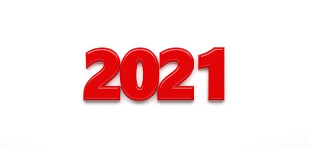 Новый год 2021 номера в качестве графического элемента перед фоном - 3D Illustration - Фото, изображение