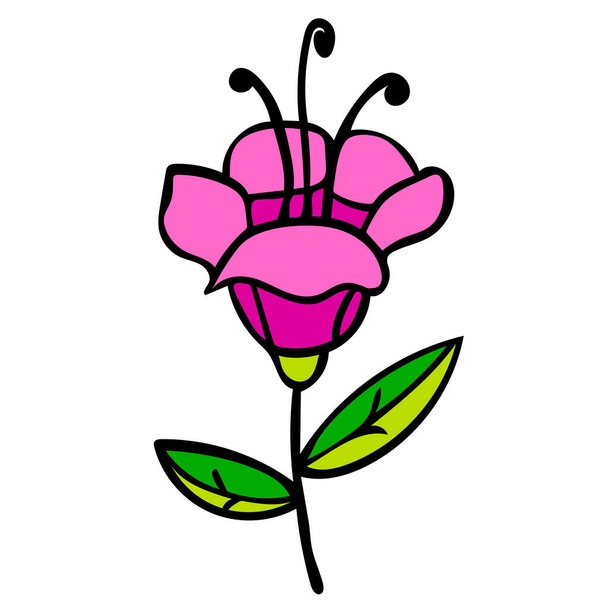 Fleur colorée isolée sur fond blanc. Illustration vectorielle.  - Vecteur, image