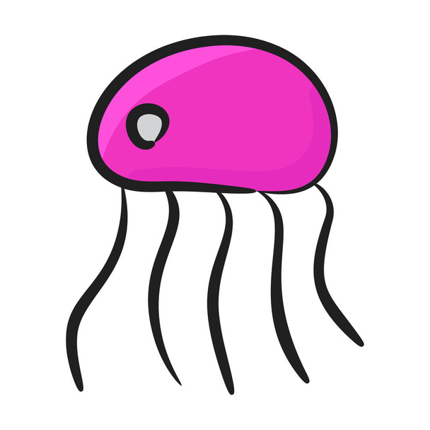 Larger species having a jellylike appearance, underwater jellyfish icon in editable filled style  - ベクター画像
