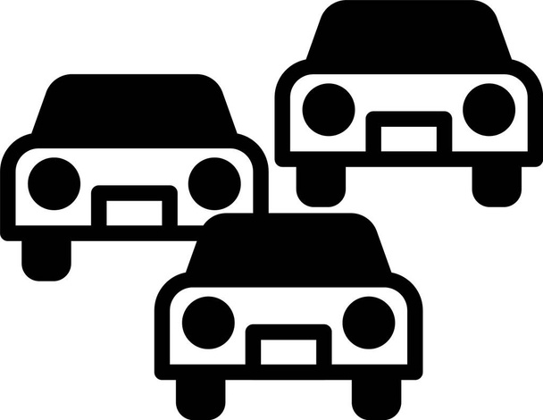Black Traffic jam on the road icon isolated on white background. Road transport.  Vector. - Vector, Image