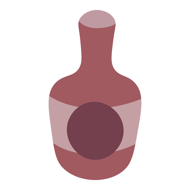 Bottiglia di vino isolata su fondo bianco. Illustrazione vettoriale. - Vettoriali, immagini