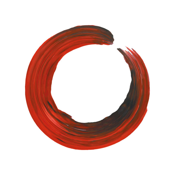 Círculo de pincelada roja - Vector, imagen