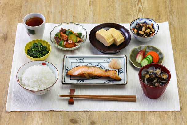 Japonská tradiční zdravé snídaně set jídlo - Fotografie, Obrázek