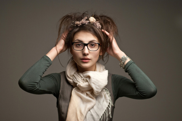 Girl in glasses - Foto, Imagem