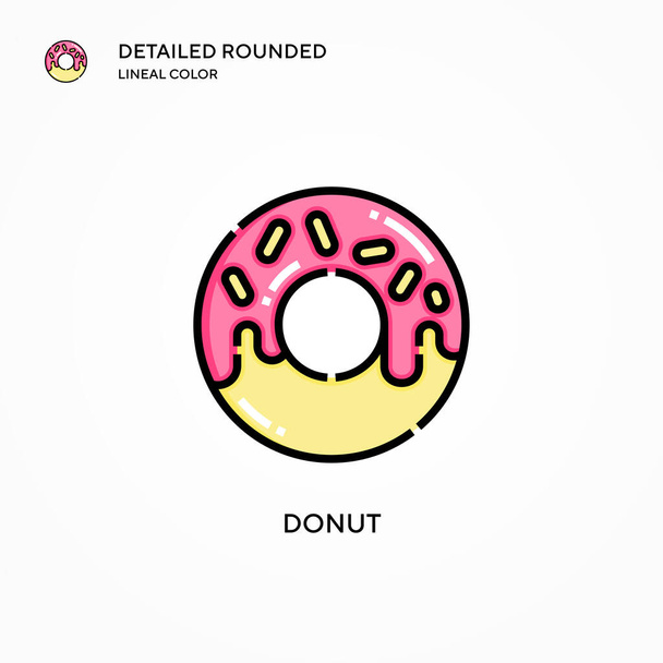 Εικονίδιο διανύσματος Donut. Σύγχρονες έννοιες διανυσματικής απεικόνισης. Εύκολο να επεξεργαστείτε και να προσαρμόσετε. - Διάνυσμα, εικόνα