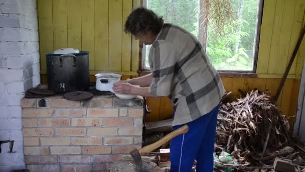 Rural kitchen furnace - Footage, Video