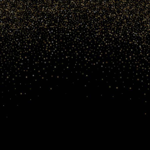 Gold Glitter Stars. Luxury Shiny Confetti. - Вектор,изображение