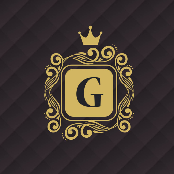 ouro carta de luxo G no quadro - Vetor, Imagem