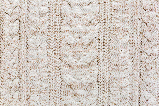 Beige knitted wool texture pattern. High quality  - Valokuva, kuva