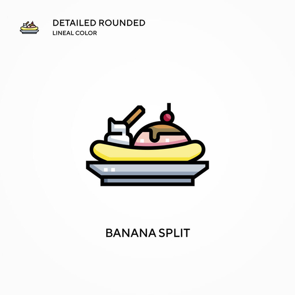 Banana split vector icon. Modern vector illustration concepts. Easy to edit and customize. - Vector, Image