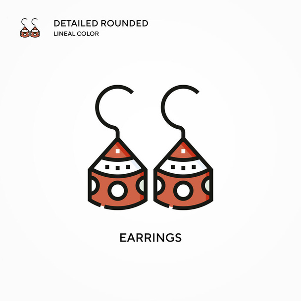 Earrings vector icon. Modern vector illustration concepts. Easy to edit and customize. - Vector, Image