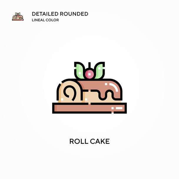 Roll cake vector icon. Modern vector illustration concepts. Easy to edit and customize. - Vector, Image
