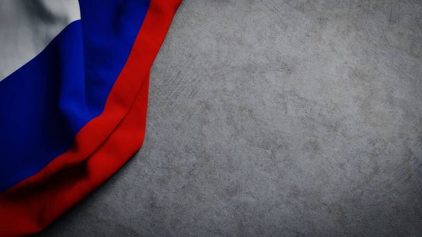 Σημαία της Ρωσίας σε συγκεκριμένο φόντο. Ρωσική σημαία φόντο με αντίγραφο χώρο - Φωτογραφία, εικόνα