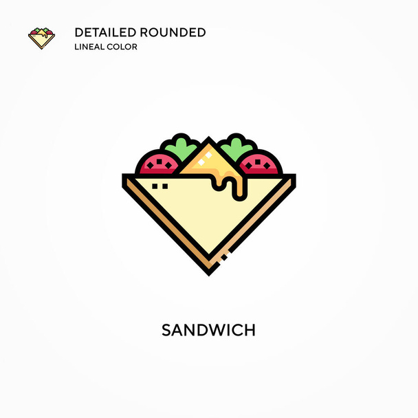 Sandwich vector icon. Modern vector illustration concepts. Easy to edit and customize. - Vector, Image