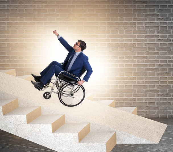 Conceito de acessibilidade com cadeira de rodas para deficientes - Foto, Imagem