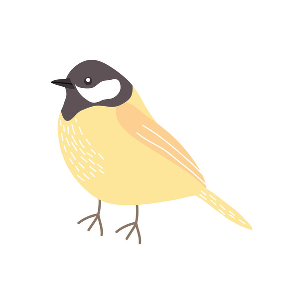 icono de pájaro gorrión de dibujos animados, estilo plano - Vector, Imagen