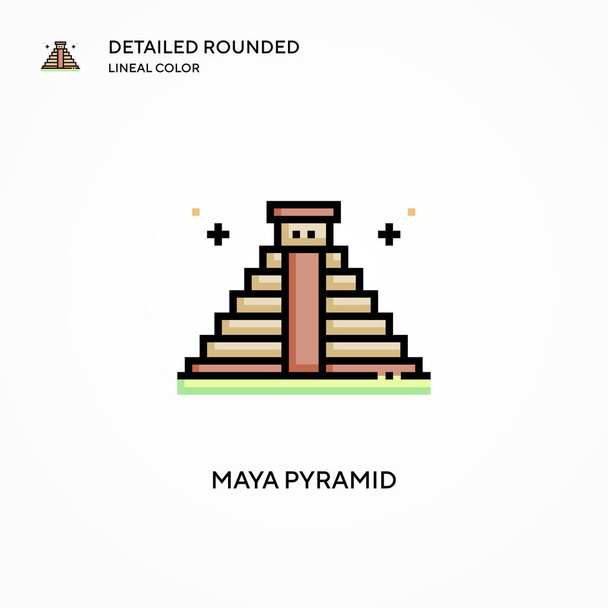 Maya piramis vektor ikon. Modern vektor illusztráció fogalmak. Könnyű szerkeszteni és testre szabni. - Vektor, kép