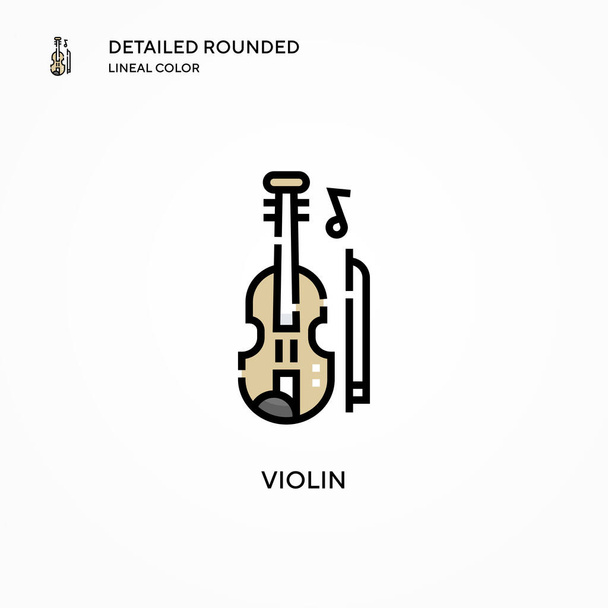 バイオリンのベクトルアイコン。現代のベクトル図の概念。編集とカスタマイズが簡単. - ベクター画像