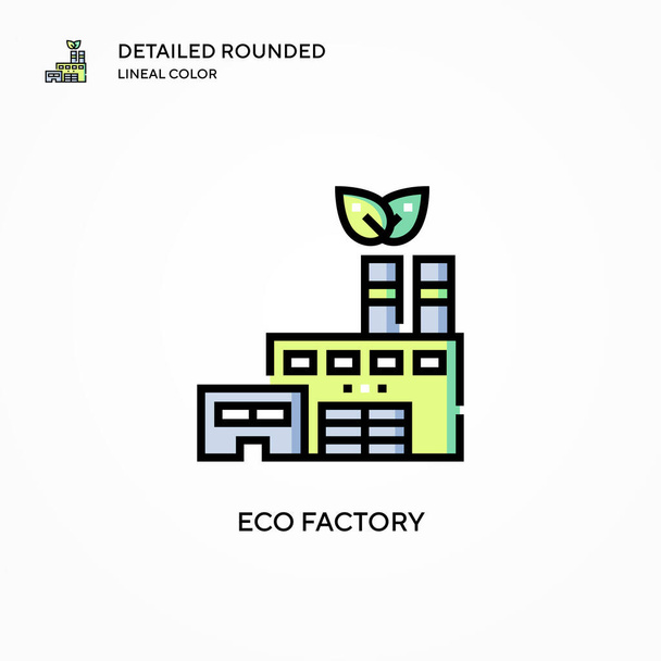 Eco factory vector icon. Modern vector illustration concepts. Easy to edit and customize. - Vector, Image