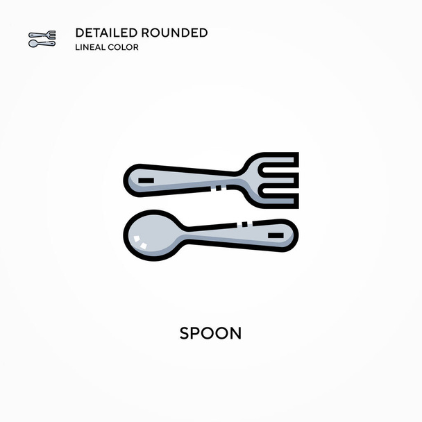Spoon vector icon. Modern vector illustration concepts. Easy to edit and customize. - Vector, Image