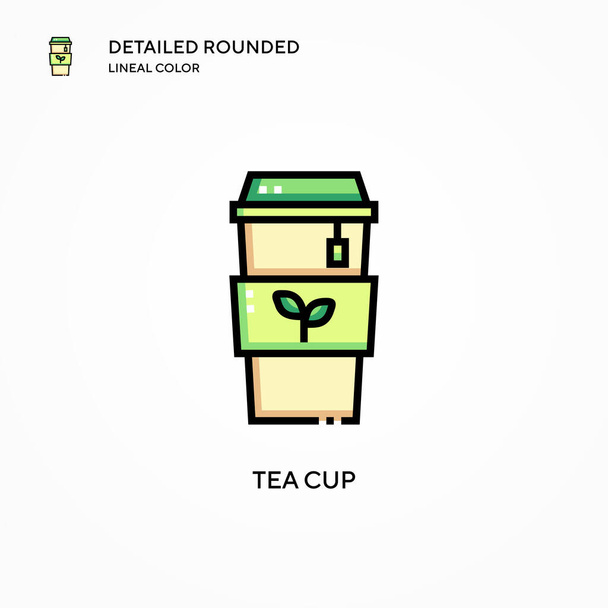 Tea cup vector icon. Modern vector illustration concepts. Easy to edit and customize. - Vector, Image