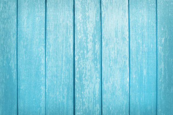 Vintage painted wooden wall background, texture of blue pastel color with natural patterns for design art work. - Photo, image