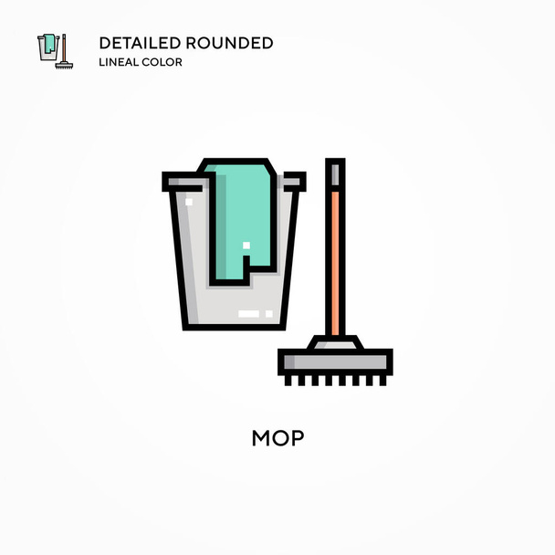 Mop vector icon. Modern vector illustration concepts. Easy to edit and customize. - Vector, Image