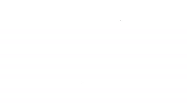 Línea negra Icono del sistema de alumbrado público aislado sobre fondo blanco. Animación gráfica de vídeo 4K - Metraje, vídeo