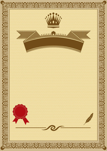 Certificate or diploma with vintage border and copy space for text. - Foto, immagini